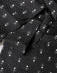 Dolce & Gabbana Black White Silk Dotted Print Foulard 140cm X 15cm Scarf