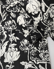 Dolce & Gabbana Black White Silk Floral Print Fringe 136cm X 15.5cm Scarf