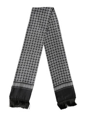 Dolce & Gabbana Black White Silk Geometric Neck Wrap 142cm X 15cm Scarf