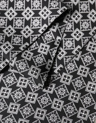 Dolce & Gabbana Black White Silk Geometric Neck Wrap 142cm X 15cm Scarf