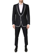 Dolce & Gabbana Black White Single Breasted SICILIA Men 3 Piece Suit - IT50 | L