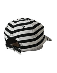 Dolce & Gabbana Black White Stripe Amore Heart Applique Baseball Hat - 57 cm|S - Baseball Caps