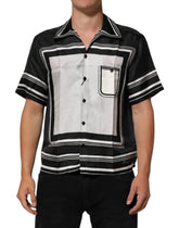 Dolce & Gabbana Black White StripeDot Print Casual Polo Shirt - IT38 | XS - Polos