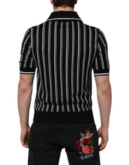 Dolce & Gabbana Black White Stripes Collared Polo T-shirt - IT44 | XS - Polos