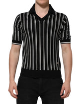 Dolce & Gabbana Black White Stripes Collared Polo T-shirt - IT44 | XS - Polos