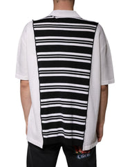 Dolce & Gabbana Black White Stripes Collared Polo T-shirt - IT52 | XL - Polos