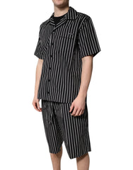 Dolce & Gabbana Black White Stripes Cotton Men Pajama Set Sleepwear - Pajamas
