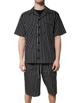 Dolce & Gabbana Black White Stripes Cotton Men Pajama Set Sleepwear - Pajamas
