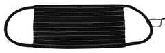 Dolce & Gabbana Black White Stripes Elastic Ear Strap One Size Face Mask - Fashion Face Masks