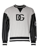 Dolce & Gabbana Black White Stripes Logo Sweatshirt Sweater - IT44 | XS - Sweaters