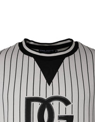 Dolce & Gabbana Black White Stripes Logo Sweatshirt Sweater - IT44 | XS - Sweaters
