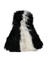 Dolce & Gabbana Black White Stripes Mohair Fur Bucket Hat - 57 cm|S - Bucket Hats