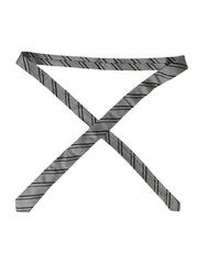 Dolce & Gabbana Black White Stripes Silk Adjustable Tie - Neckties