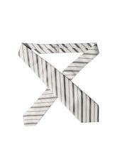 Dolce & Gabbana Black White Stripes Silk Adjustable Women Necktie Tie