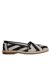 Dolce & Gabbana Black White Stripes Slip On Espadrille Shoes - EU41.5/US8.5 - Flats