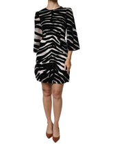 Dolce & Gabbana Black White Zebra A-line Sheath Mini Dress - IT40|S - Dresses
