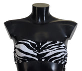 Dolce & Gabbana Black White Zebra Bandeau Swimwear Bikini Top - IT1 | XS - Swimwear Tops
