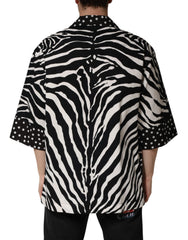 Dolce & Gabbana Black White Zebra ButtonDown Oversize Shirt - IT42 | XL