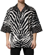 Dolce & Gabbana Black White Zebra ButtonDown Oversize Shirt - IT42 | XL