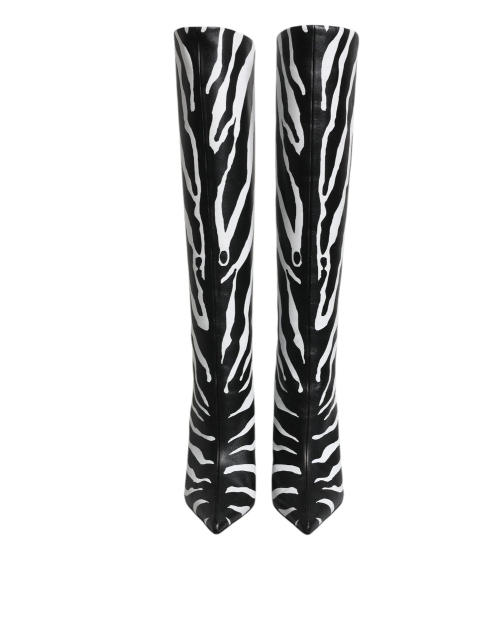 Dolce & Gabbana Black White Zebra Heels High Boots Shoes - EU35/US4.5
