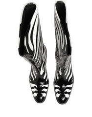 Dolce & Gabbana Čierno-biele zebra členkové topánky pre pánov - EU44/US11
