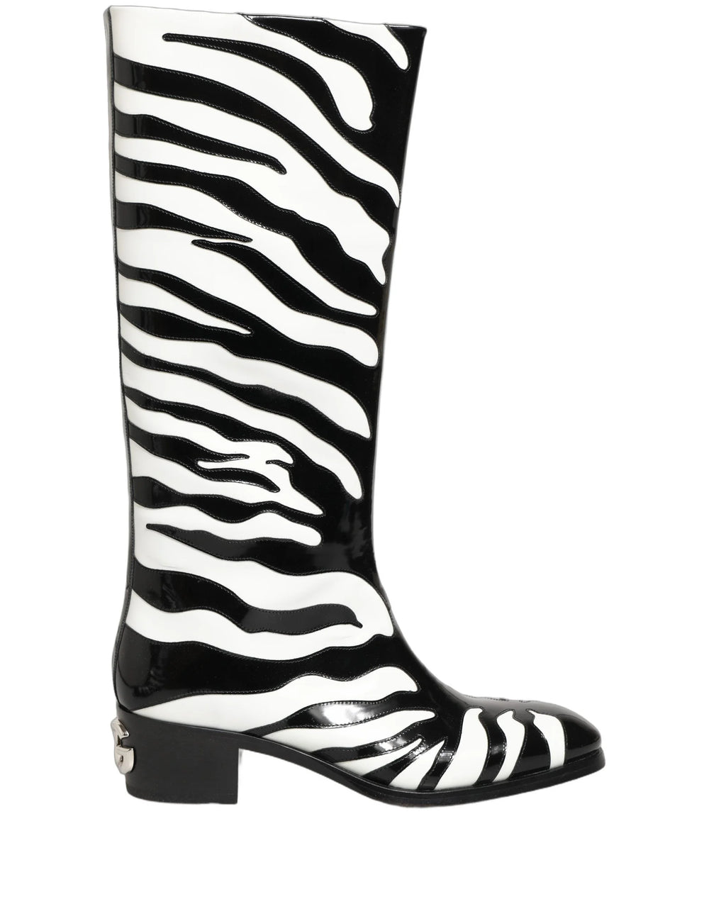 Dolce & Gabbana Čierno-biele zebra členkové topánky pre pánov - EU44/US11