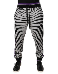 Dolce & Gabbana Black White Zebra Men Jogger Sweatpants Pants - Joggers