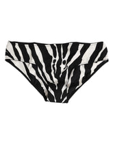 Dolce & Gabbana Black White Zebra Print Slip Briefs Underwear - Briefs
