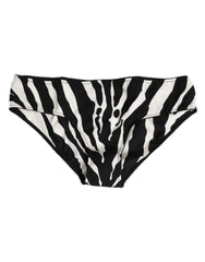 Dolce & Gabbana Black White Zebra Print Slip Briefs Underwear - Briefs