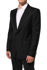 Dolce & Gabbana Black Wool 1 Button Suit Jacket Men Blazer - IT52 | XL - Sport Jackets