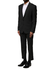 Dolce & Gabbana Black Wool 2 Piece Single Breasted Suit - IT46 | S - Pant Suits