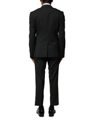 Dolce & Gabbana Black Wool 2 Piece Single Breasted Suit - IT46 | S - Pant Suits