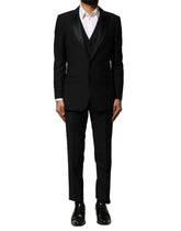 Dolce & Gabbana Black Wool 3 Piece Single Breasted Suit - IT46 | S - Suits
