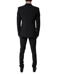 Dolce & Gabbana Black Wool 3 Piece Slim Fit Formal Men Suit - IT44 | XS - Suits