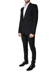 Dolce & Gabbana Black Wool 3 Piece Slim Fit Formal Men Suit - IT44 | XS - Suits