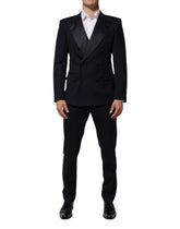 Dolce & Gabbana Black Wool 3 Piece Slim Fit Formal Men Suit - IT50 | L - Tuxedos