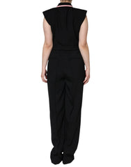 Dolce & Gabbana Black Wool Blend Sleeveless Jumpsuit Dress - IT44 | L - One-Pieces