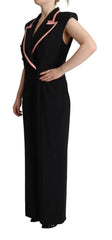 Dolce & Gabbana Black Wool Blend Sleeveless Jumpsuit Dress - One-Pieces