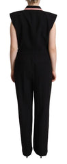 Dolce & Gabbana Black Wool Blend Sleeveless Jumpsuit Dress - One-Pieces