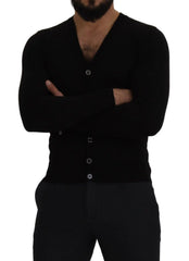 Dolce & Gabbana Black Wool Button Down Cardigan Sweater - IT44 | XS - Cardigans