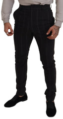 Dolce & Gabbana Black Wool Chino Formal Men Pants - IT48 | M