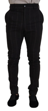 Dolce & Gabbana Black Wool Chino Formal Men Pants - IT48 | M