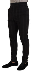 Dolce & Gabbana Black Wool Chino Formal Men Pants - IT48 | M