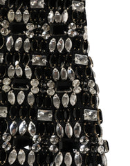 Dolce & Gabbana Bonnet Balaclava Noir en Laine Ornée de Cristaux - Balaclavas
