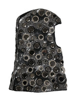 Dolce & Gabbana Black Wool Crystal Embellished Balaclava Hat - Balaclavas