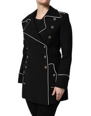 Dolce & Gabbana Black Wool Double Breasted Blazer Jacket - Overcoats