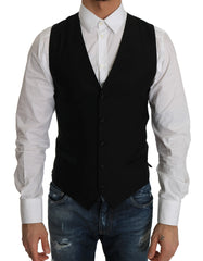 Dolce & Gabbana Black Wool Dress Waistcoat - IT44 | XS - Vests