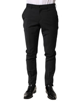 Dolce & Gabbana Black Wool Formal Dress Men Trouser Pants - IT44 | XS