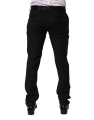 Dolce & Gabbana Black Wool Formal Dress Men Trouser Pants - IT48 | M - Trousers