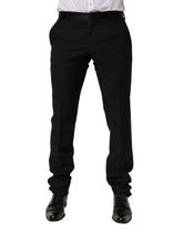 Dolce & Gabbana Black Wool Formal Dress Men Trouser Pants - IT48 | M - Trousers